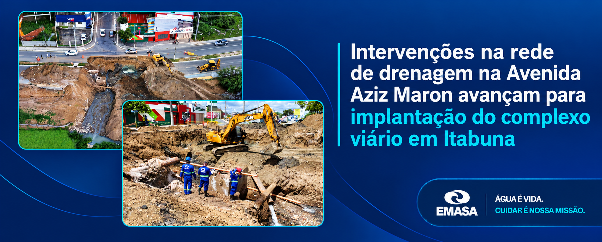 Intervenções na rede de drenagem na Avenida Aziz Maron avançam para implantação do complexo viário em Itabuna